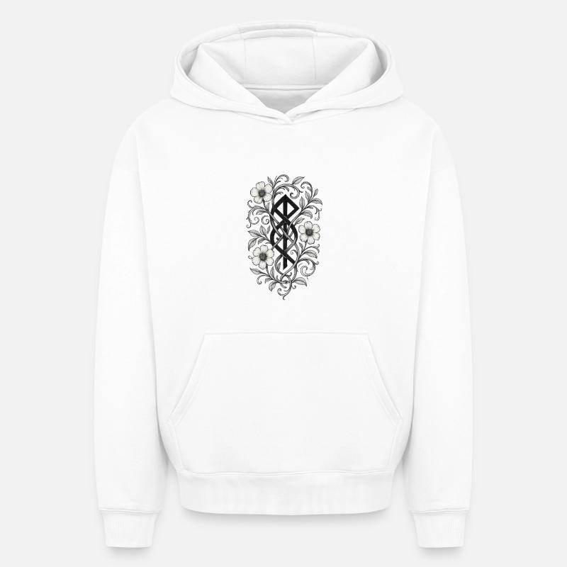Justice florale - Sweat à capuche unisexe oversize épais SPREAD - blanc