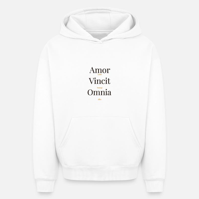Amor - Sweat à capuche unisexe oversize épais SPREAD - blanc