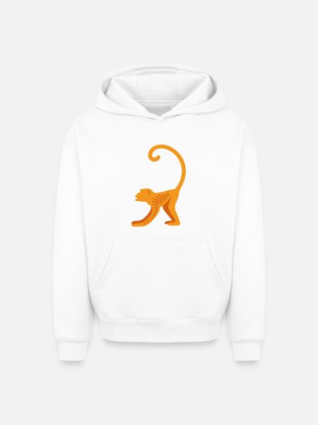 Orangutan line logo - Oversized Heavyweight Unisex Hoodie - white