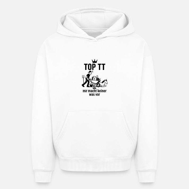 Aide de tournoi, Aide de cheval - Sweat à capuche unisexe oversize épais SPREAD - blanc