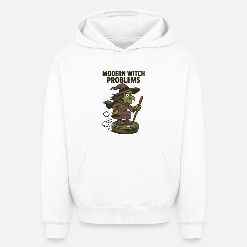 Modern Witch Problems – Lustiges Hexen Design - Oversized Heavyweight Unisex Hoodie - Weiß
