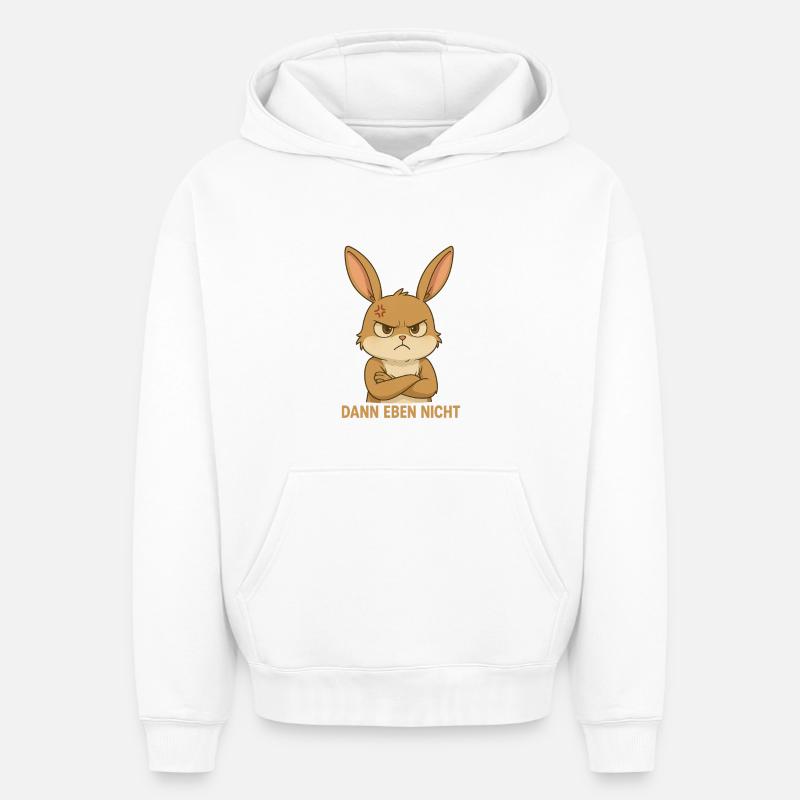 Grummel-Häschen - Sweat à capuche unisexe oversize épais SPREAD - blanc