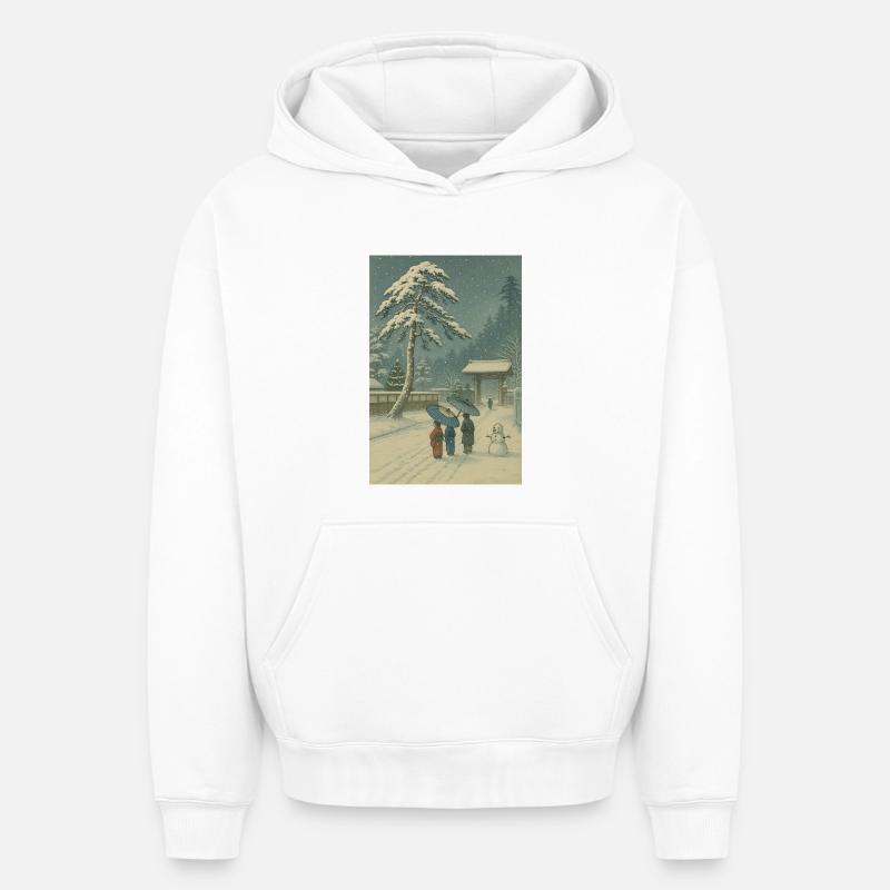 Noël - Sweat à capuche unisexe oversize épais SPREAD - blanc