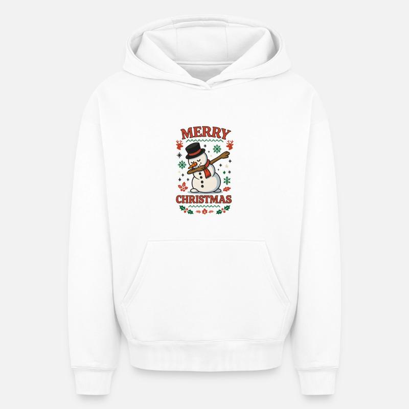 Dab de Noël moche - Sweat à capuche unisexe oversize épais SPREAD - blanc