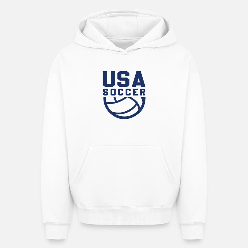 USA Soccer - Sweat à capuche unisexe oversize épais SPREAD - blanc