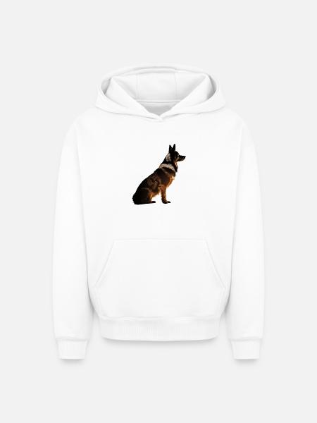 Chien - Sweat à capuche unisexe oversize épais SPREAD - blanc