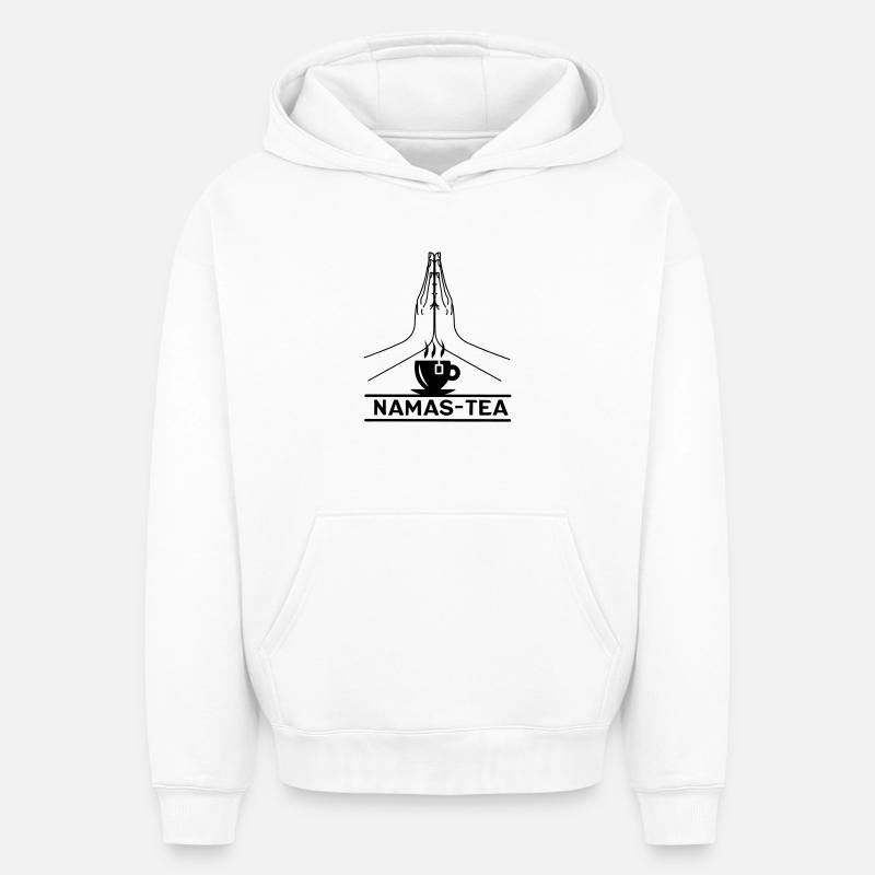 Namas-thé - Sweat à capuche unisexe oversize épais SPREAD - blanc