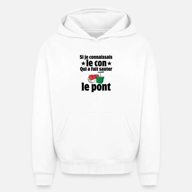 septième compagnie, 7ème compagnie, Pitivier - Sweat à capuche unisexe oversize épais SPREAD - blanc