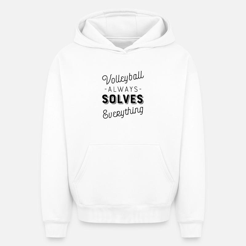 Volley-ball - Sweat à capuche unisexe oversize épais SPREAD - blanc