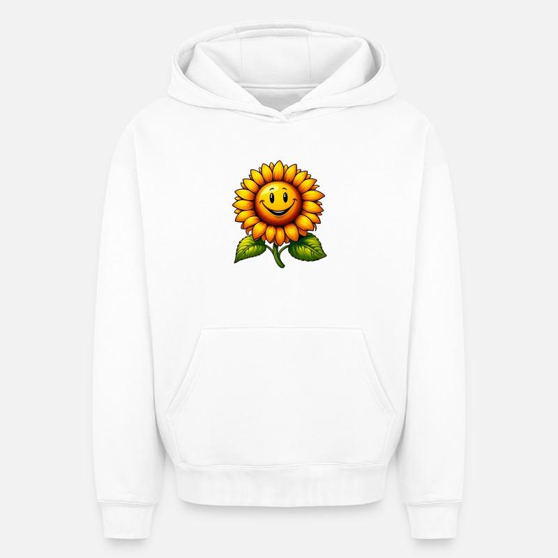 Tournesol - Sweat à capuche unisexe oversize épais SPREAD - blanc