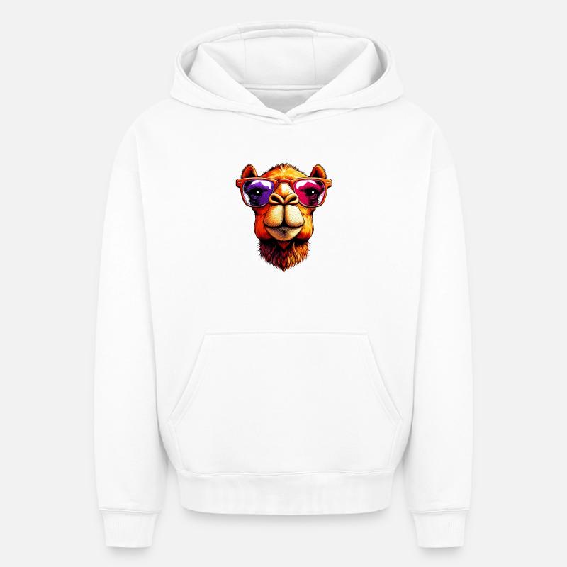 Chameau - Sweat à capuche unisexe oversize épais SPREAD - blanc
