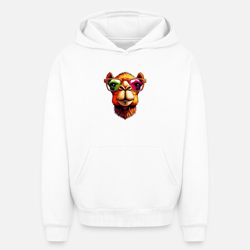 Chameau - Sweat à capuche unisexe oversize épais SPREAD - blanc