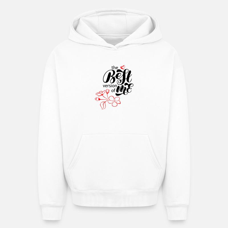 meilleure version de moi - Sweat à capuche unisexe oversize épais SPREAD - blanc