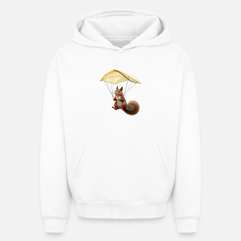 Fliegendes Eichhörnchen - Oversized Heavyweight Unisex Hoodie - Weiß