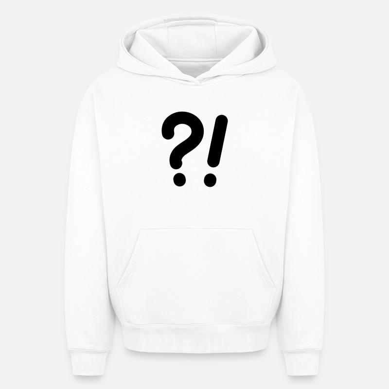 Points d’interrogation et points d’exclamation - Sweat à capuche unisexe oversize épais SPREAD - blanc