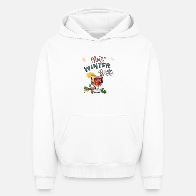 hiver - Sweat à capuche unisexe oversize épais SPREAD - blanc