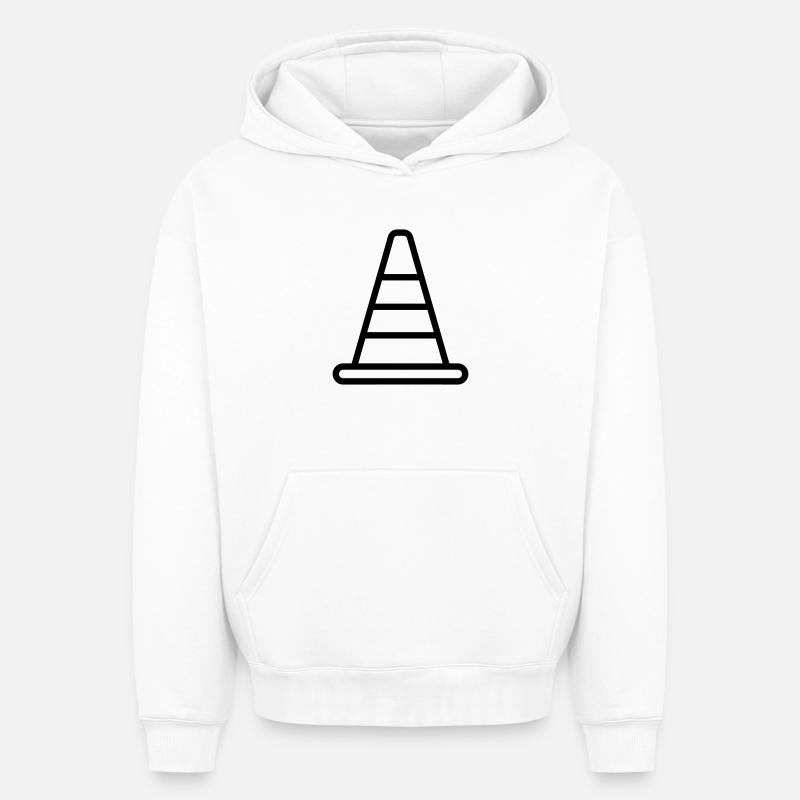 cône - Sweat à capuche unisexe oversize épais SPREAD - blanc