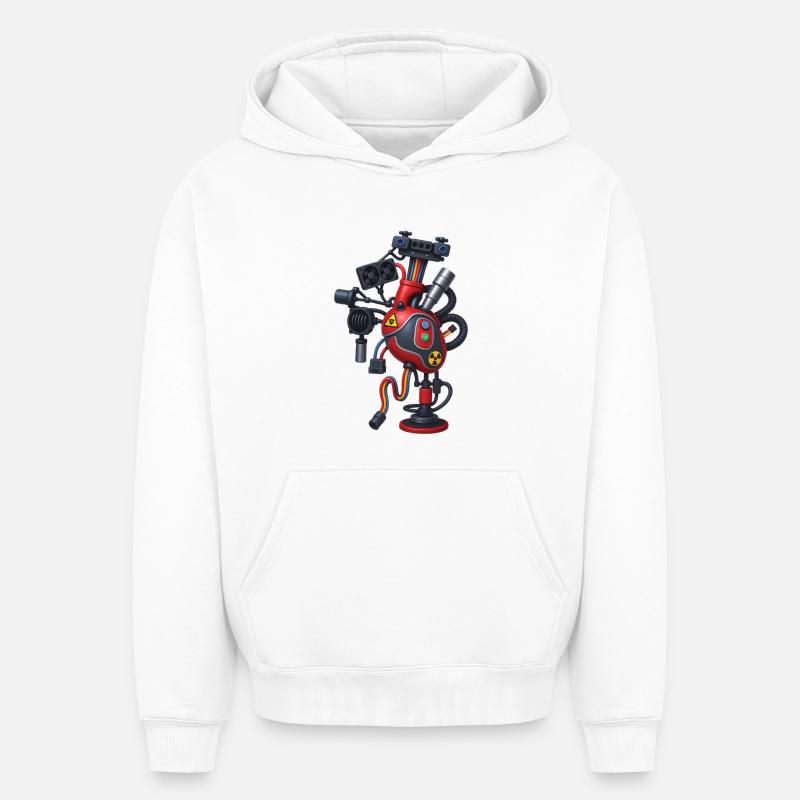 NERD HEART - geek & scifi - Sweat à capuche unisexe oversize épais SPREAD - blanc