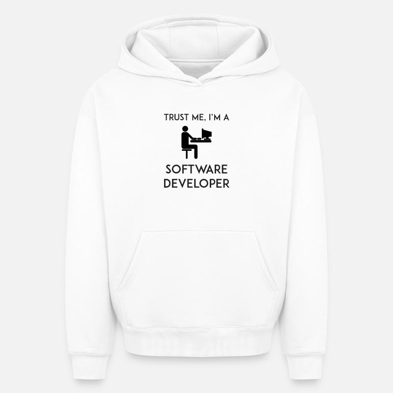 Vertrau mir, ich bin Softwareentwickler - Oversized Heavyweight Unisex Hoodie - Weiß