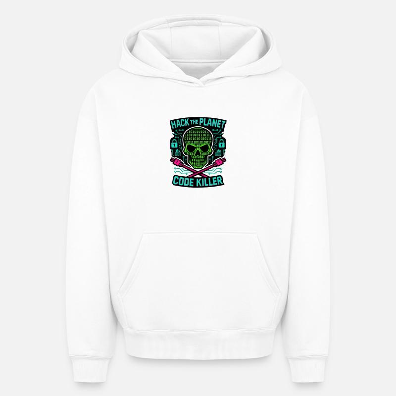 Cybersecurity: Hack the Planet - Oversized Heavyweight Unisex Hoodie - white