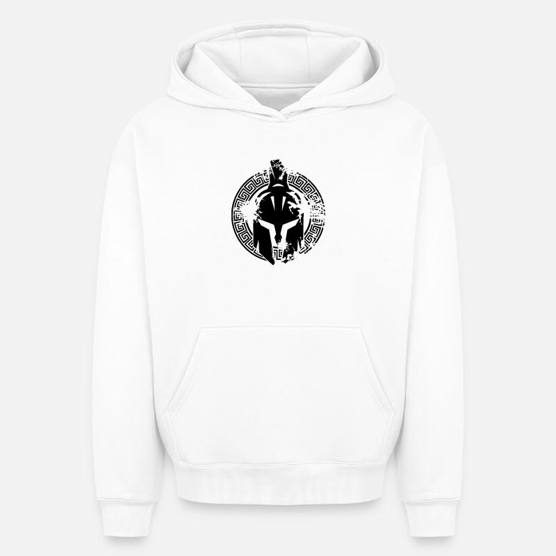Casque Spartan - Sweat à capuche unisexe oversize épais SPREAD - blanc