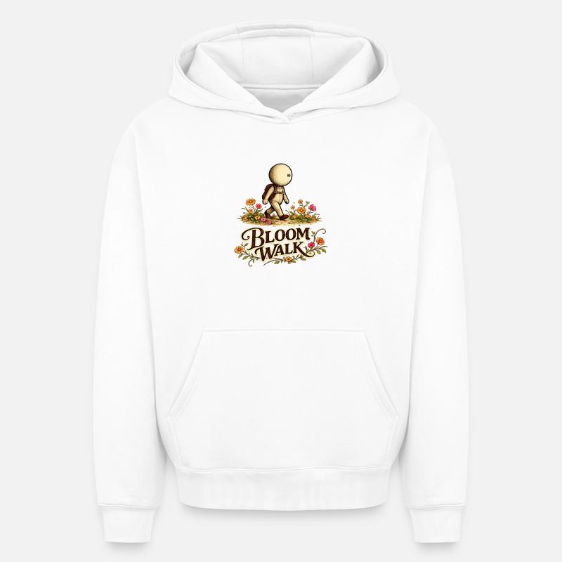 La Petite Pensée | Sentier des Fleurs de Bloom Walk - Sweat à capuche unisexe oversize épais SPREAD - blanc