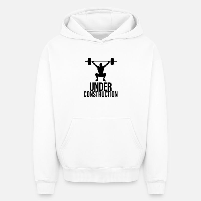 sport - Sweat à capuche unisexe oversize épais SPREAD - blanc