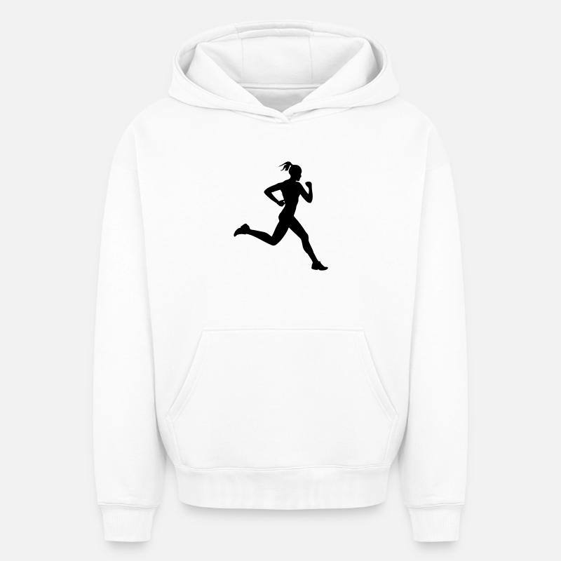 Läuferin oder Läuferin beim Laufen - Oversized Heavyweight Unisex Hoodie - Weiß