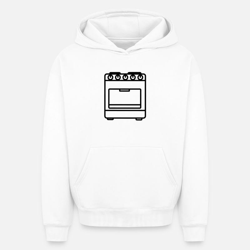 Four à gaz - Sweat à capuche unisexe oversize épais SPREAD - blanc