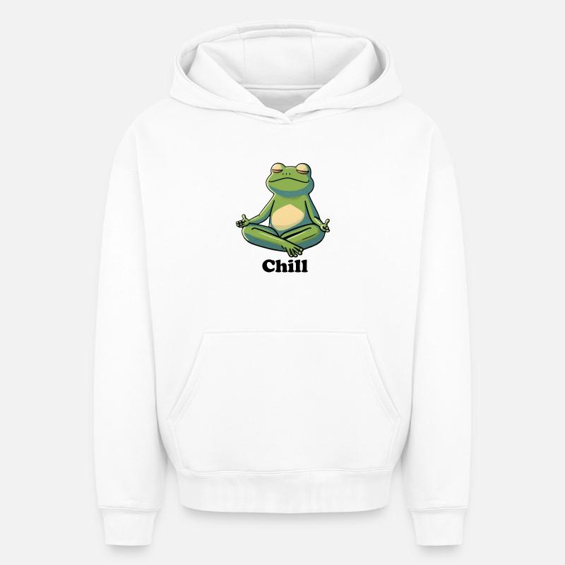 Grenouille réfrigérée - Sweat à capuche unisexe oversize épais SPREAD - blanc