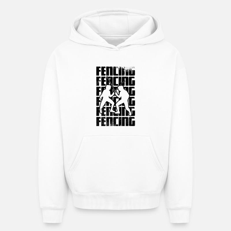 Fechten - Oversized Heavyweight Unisex Hoodie - Weiß
