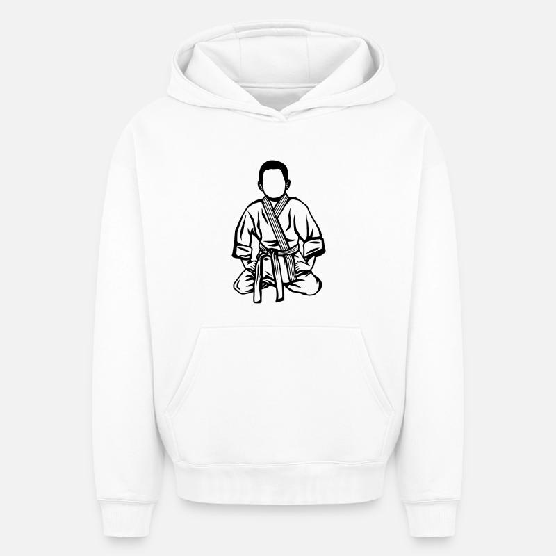 Judo Kid - Sweat à capuche unisexe oversize épais SPREAD - blanc