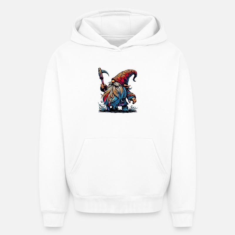 Gnome - Sweat à capuche unisexe oversize épais SPREAD - blanc