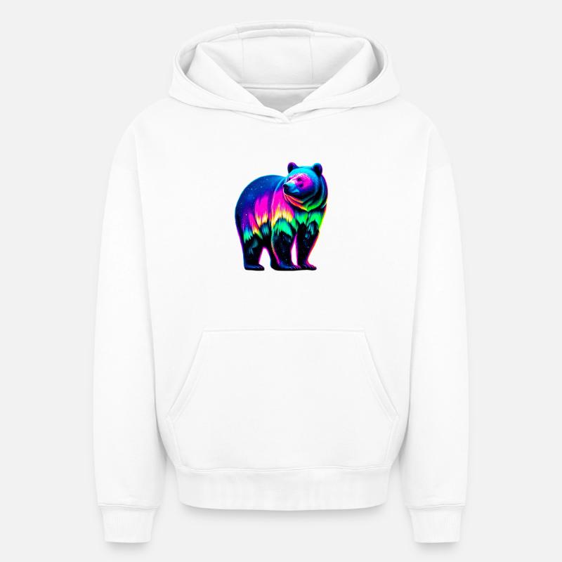 Ours - Sweat à capuche unisexe oversize épais SPREAD - blanc