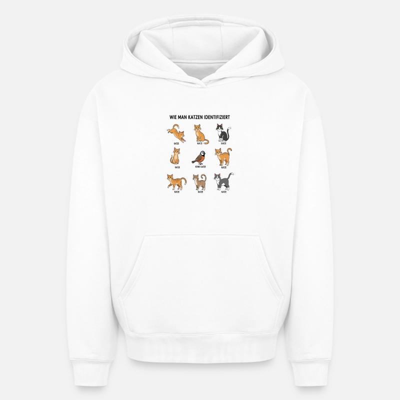 Guide d’identification des chats - Sweat à capuche unisexe oversize épais SPREAD - blanc
