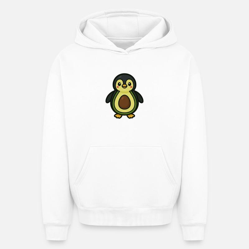 Pingucado - Sweat à capuche unisexe oversize épais SPREAD - blanc