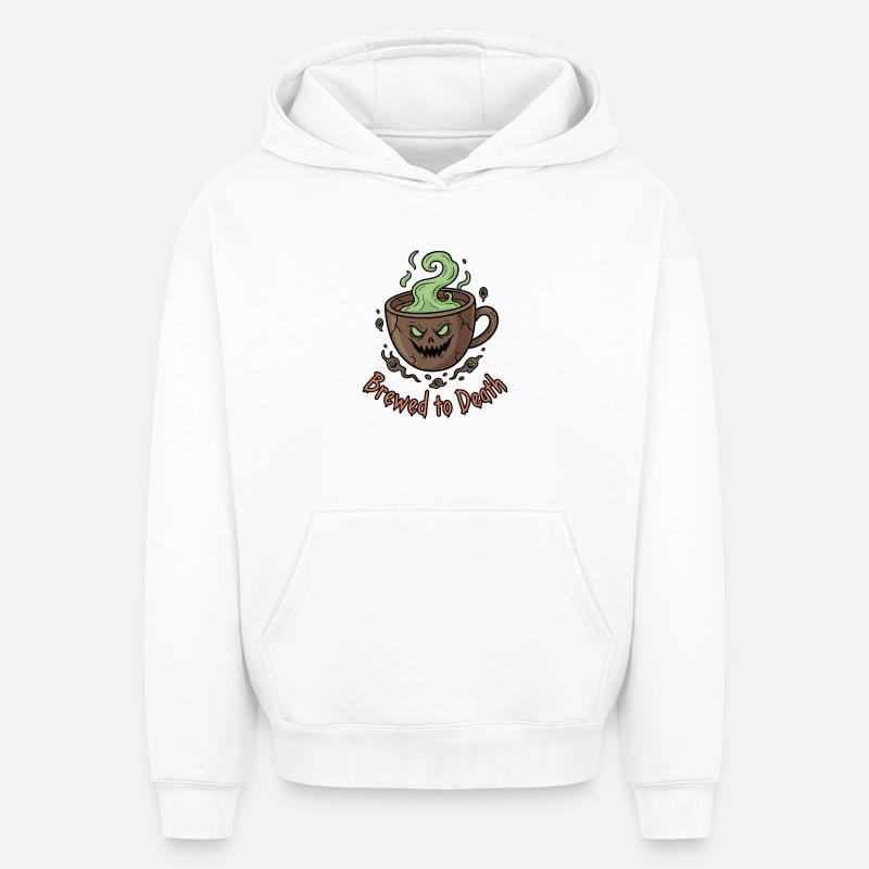 Brassé à mort - Sweat à capuche unisexe oversize épais SPREAD - blanc