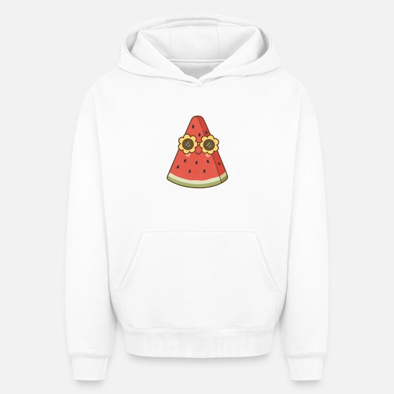 Pastèque - Sweat à capuche unisexe oversize épais SPREAD - blanc