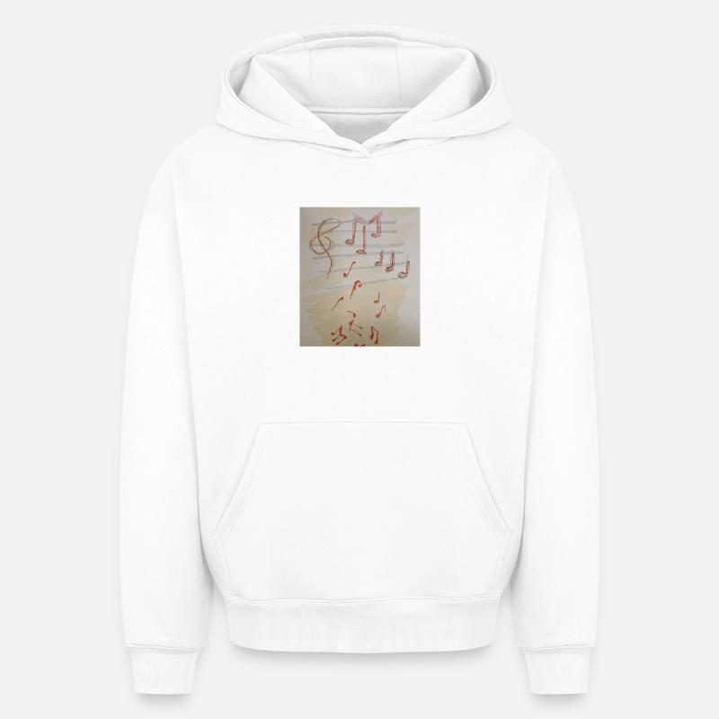 Impression de billet rouge - Sweat à capuche unisexe oversize épais SPREAD - blanc