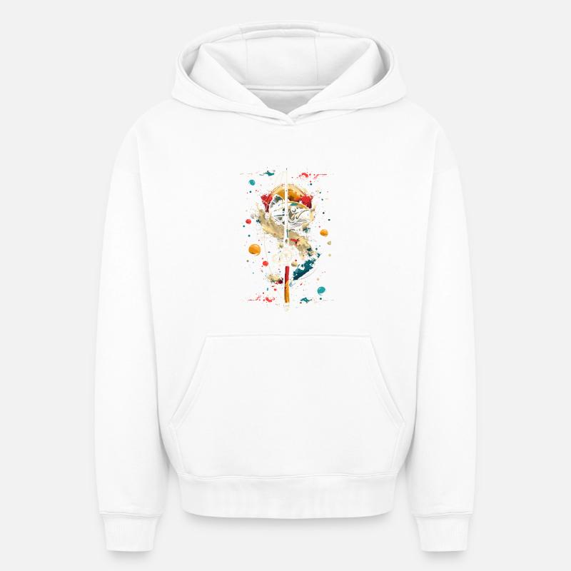 Pêche - Sweat à capuche unisexe oversize épais SPREAD - blanc