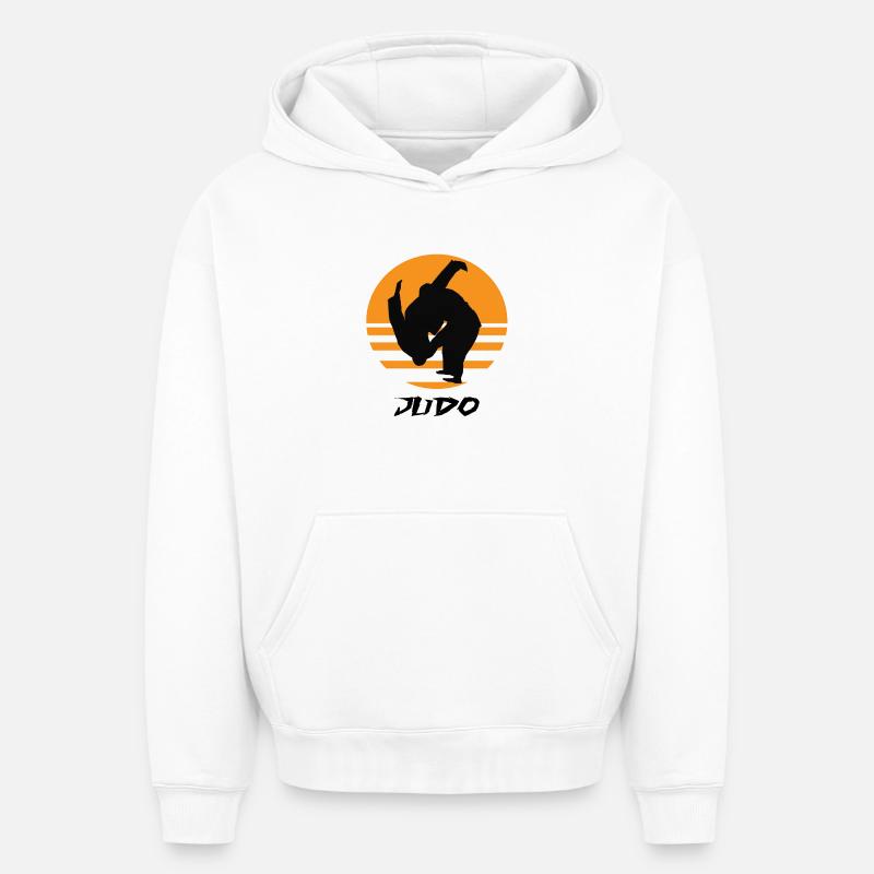 Judo - Sweat à capuche unisexe oversize épais SPREAD - blanc