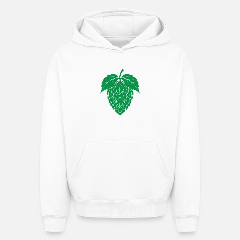 Houblon - Sweat à capuche unisexe oversize épais SPREAD - blanc