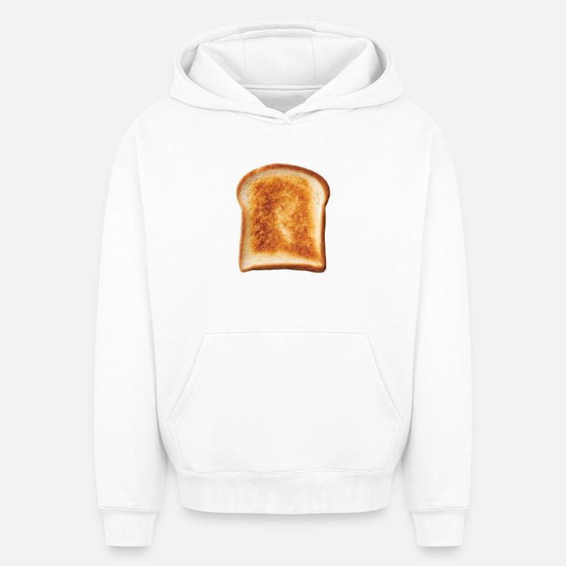 Pain grillé - Sweat à capuche unisexe oversize épais SPREAD - blanc