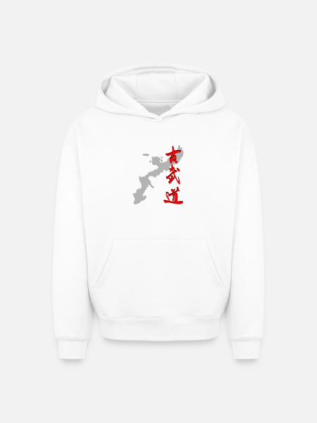 Okinawa - Kobudo - Kanji - Oversized Heavyweight Unisex Hoodie - white