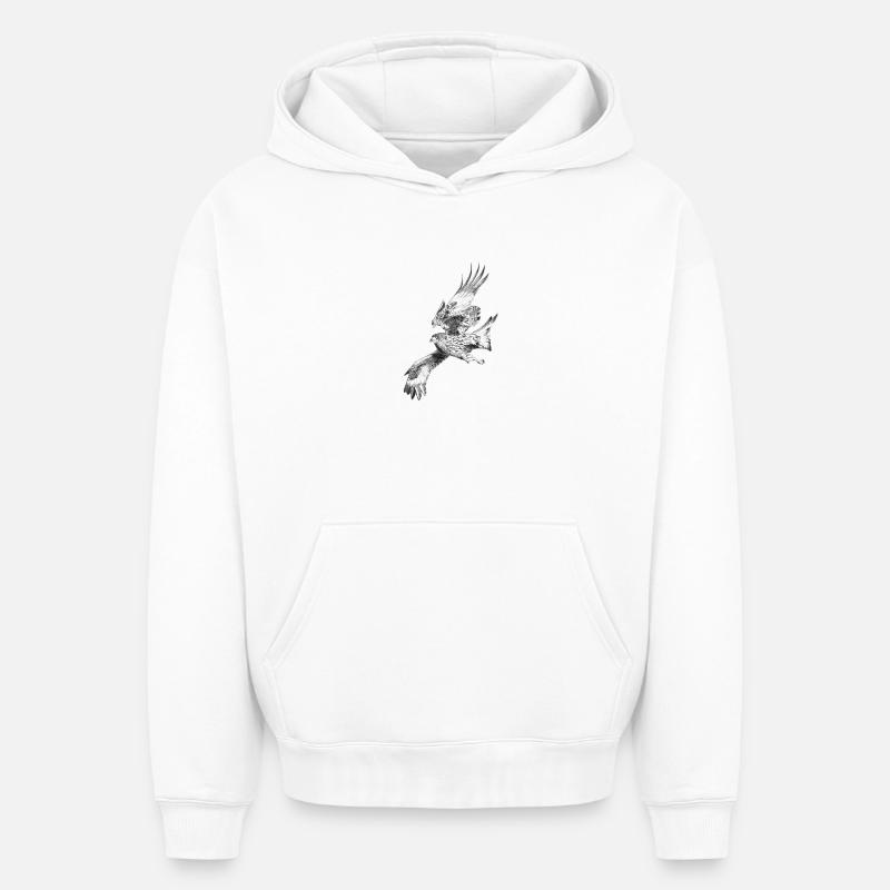 Falcon - Sweat à capuche unisexe oversize épais SPREAD - blanc