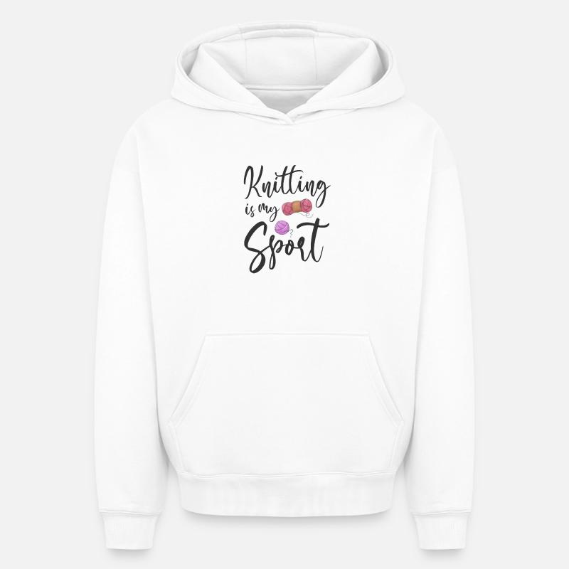 Tricoteuse - Sweat à capuche unisexe oversize épais SPREAD - blanc