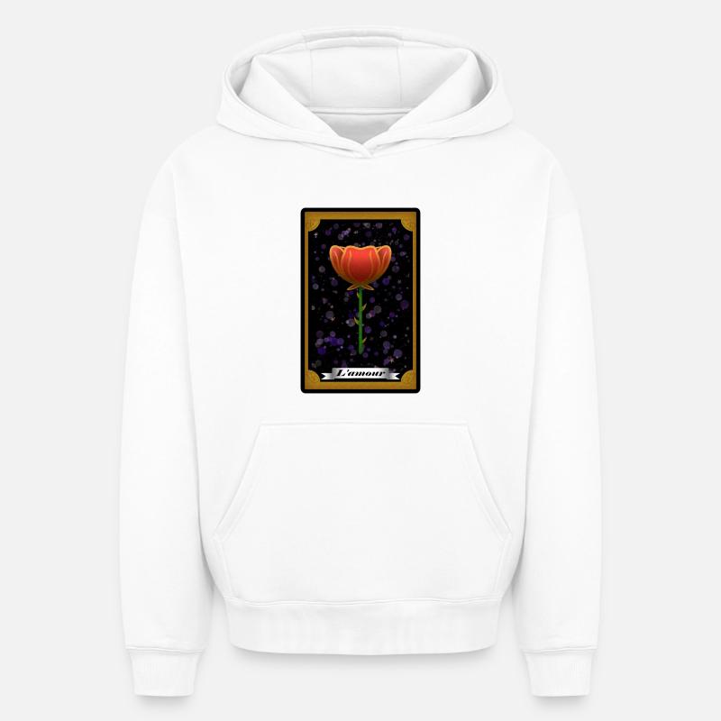 Carte de Tarot "L'amour" - Sweat à capuche unisexe oversize épais SPREAD - blanc