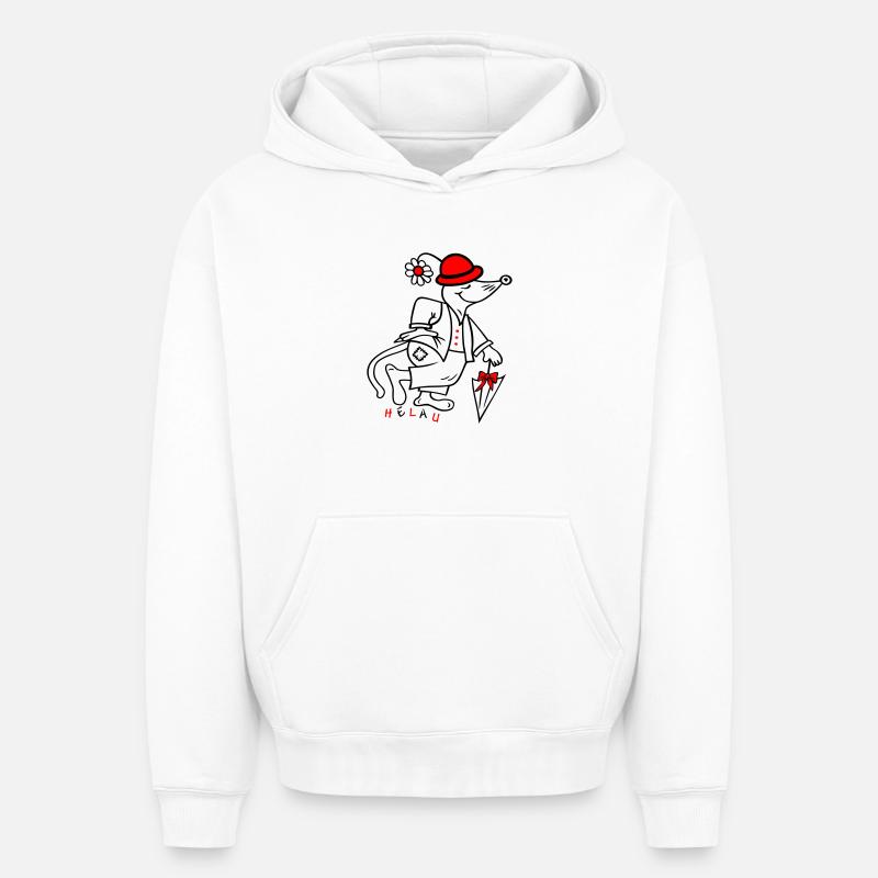 Carnaval - Sweat à capuche unisexe oversize épais SPREAD - blanc