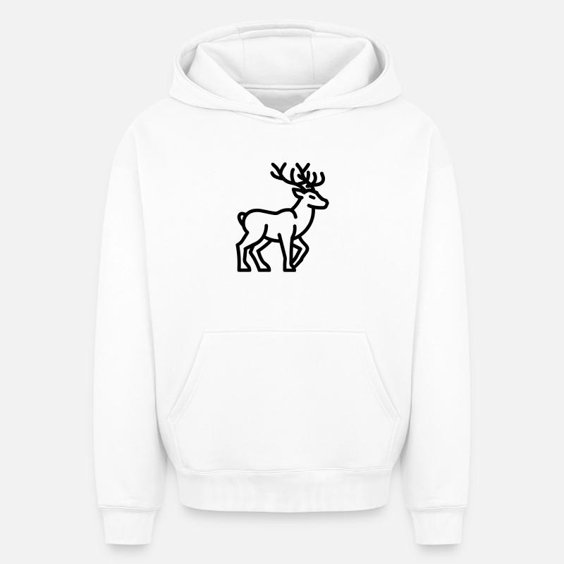 Caribou - Sweat à capuche unisexe oversize épais SPREAD - blanc