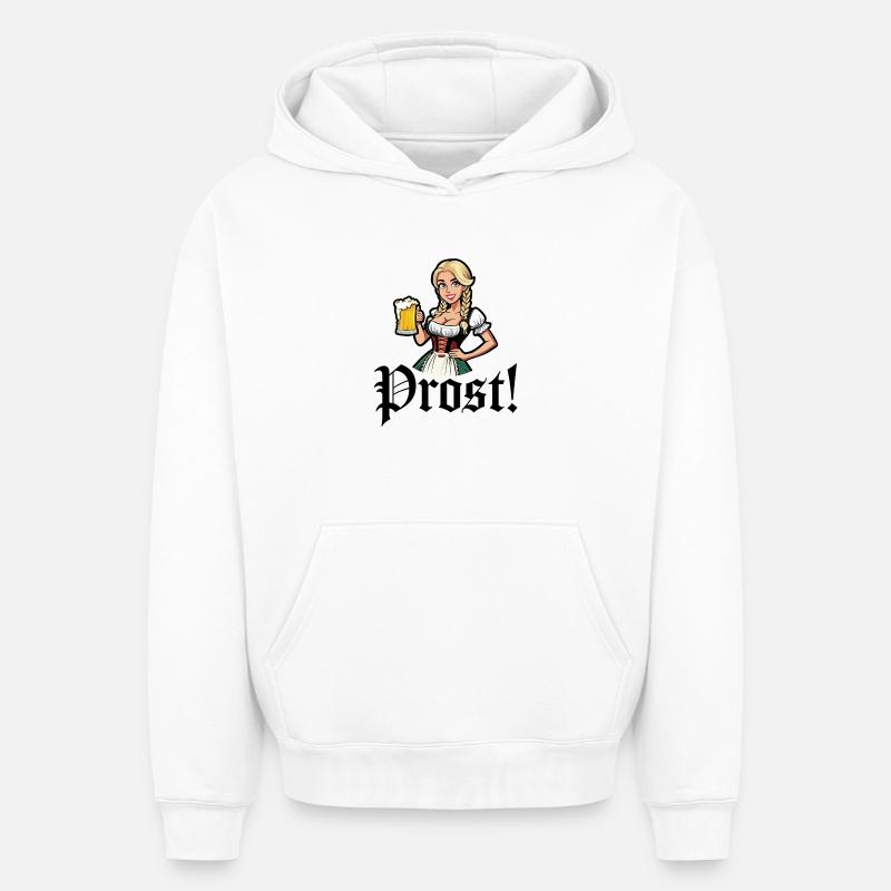 Prost - Sweat à capuche unisexe oversize épais SPREAD - blanc